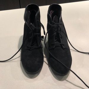 Madden Girl Suede Lace Up Wedge Booty